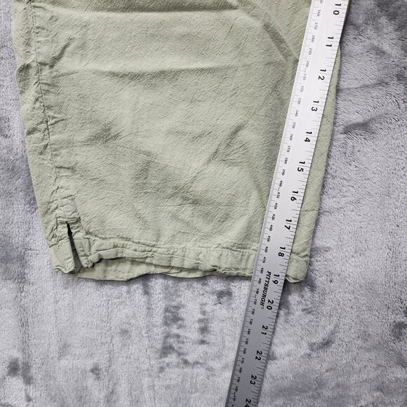 Vintage Erika Pants Womens XL Green Pull On Cotton High Rise Capri Drawstring - Picture 9 of 11